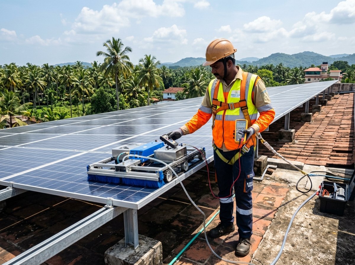 Robotic Solar Panel Cleaning and Health Audit in Thrissur